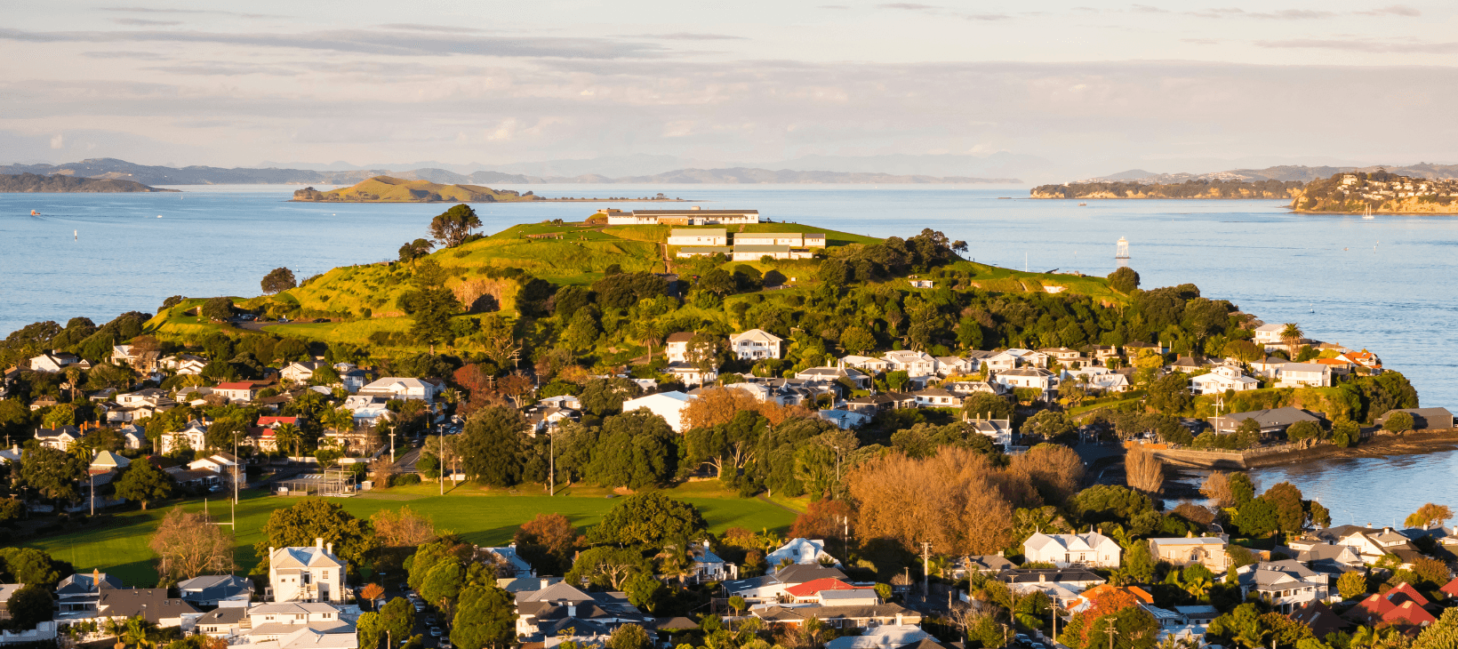 View over Auckland in evening light