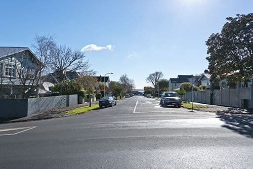 clean street with no poles or lines visible after undergrounding