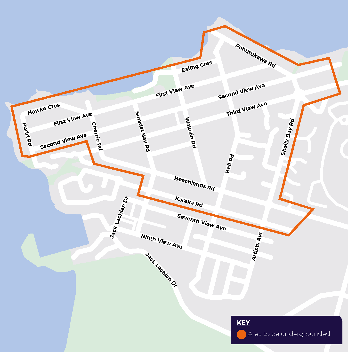 map showing the underground improvements in Beachlands